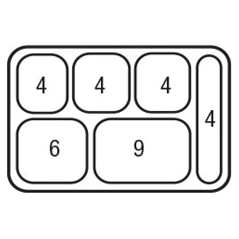 Six Compartment Tray Capacity
